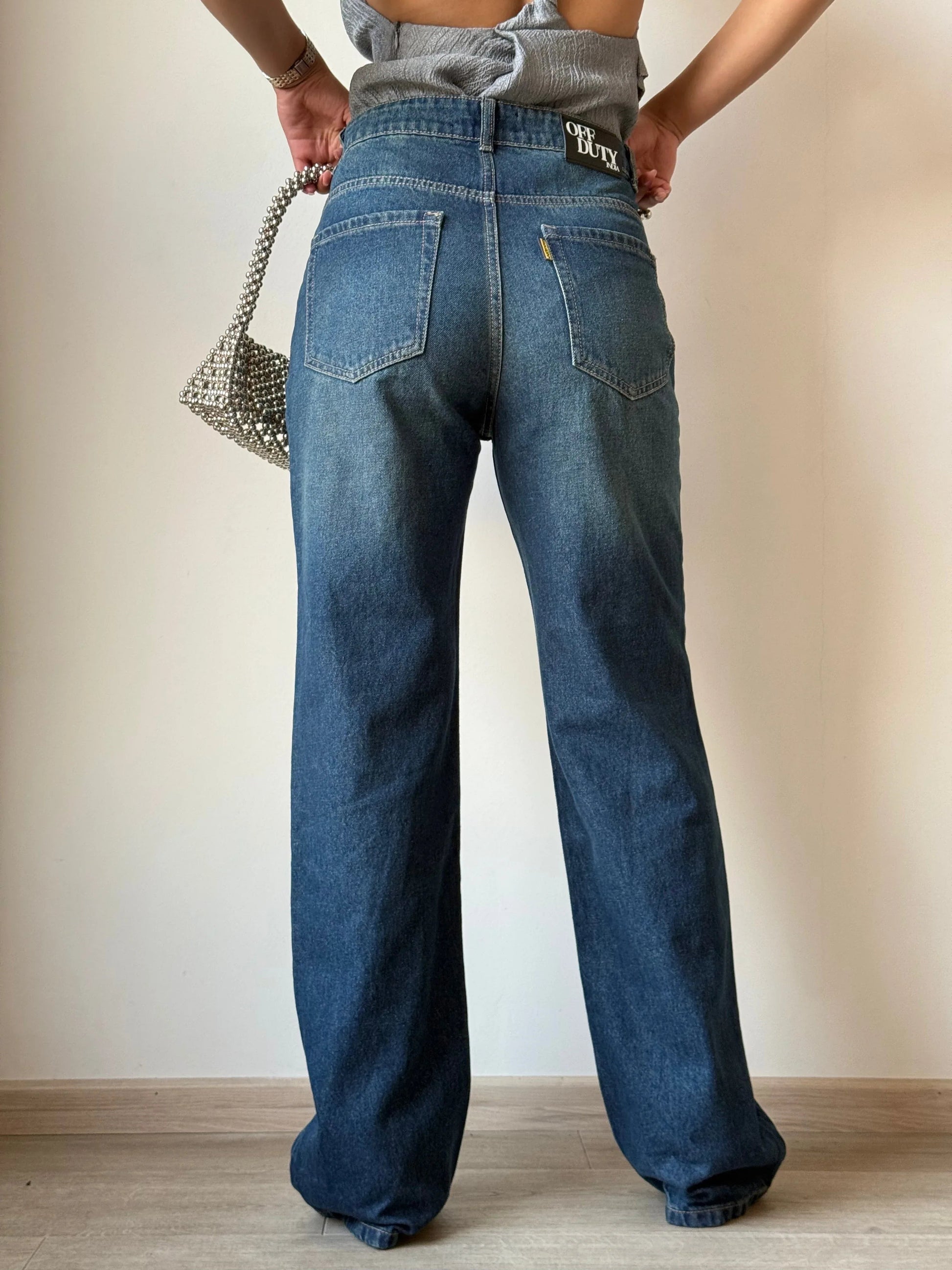 Aged Rust Blue Loose Straight Fit Jeans - trueweaver.in