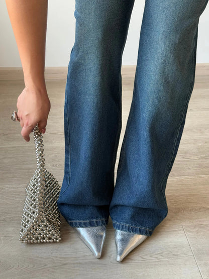 Aged Rust Blue Loose Straight Fit Jeans - trueweaver.in